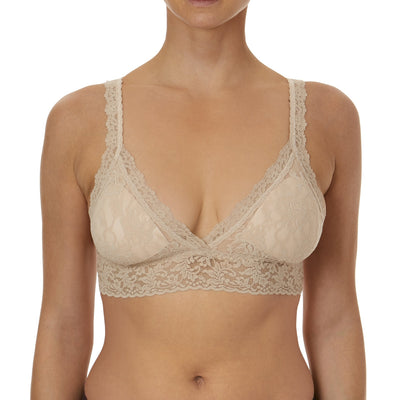 Signature Lace Padded Crossover Bralette in  Chai - Hanky Panky - View1