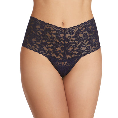 Retro Lace Thong in  Navy - Hanky Panky - View1