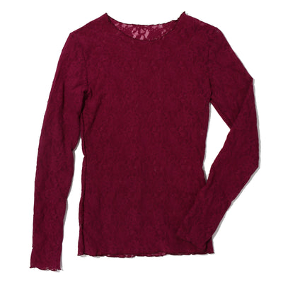 Hanky Panky - Signature Lace Long Sleeve Top - Sugar Plum (Red) - View 1