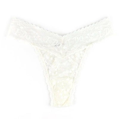 Hanky Panky - I Do Shimmer Original Rise Thong - Light Ivory - View 1