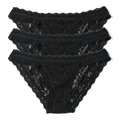 Hanky Panky - Printed Signature Lace Brazilian Bikini - Black/Black/Black - View 1