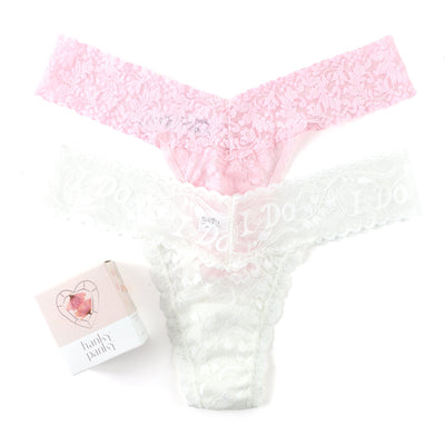 Hanky Panky - 2 Pack I Do Shimmer Low Rise Thong - Light Ivory / Bliss Pink - View 1