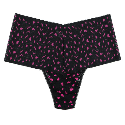 Hanky Panky - Retro Lace Thong - Black-Tulip Pink - View 1