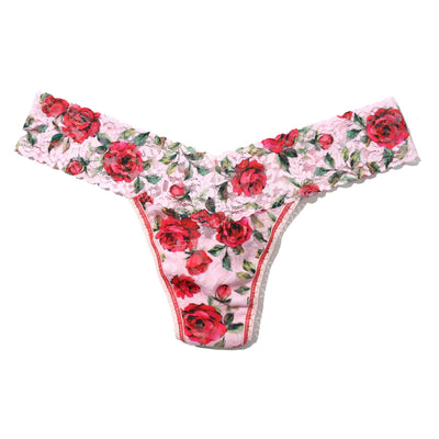 Hanky Panky - Printed Signature Lace Low Rise Thong - Je' Taime (Pink) - View 1