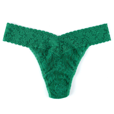 Signature Lace Original Rise Thong in Green Envy - Hanky Panky - View1
