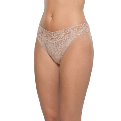 Signature Lace Original Rise Thong in Chai - Hanky Panky - View 1