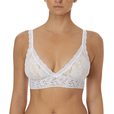 Signature Lace Padded Crossover Bralette in  White - Hanky Panky - View1