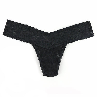 Signature Lace Low Rise Thong in Black - Hanky Panky - View 1