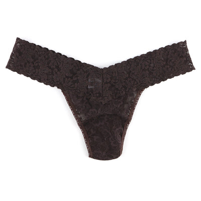 Signature Lace Low Rise Thong  in Chocolate Noir - Hanky Panky - View 1