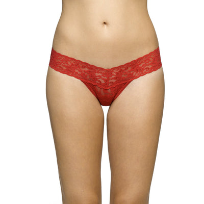 Signature Lace Low Rise Thong in Red - Hanky Panky - View 1