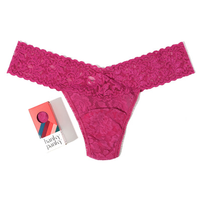 Hanky Panky - 1 Pack Signature Lace Low Rise Thong  - Wild Rose - View 1