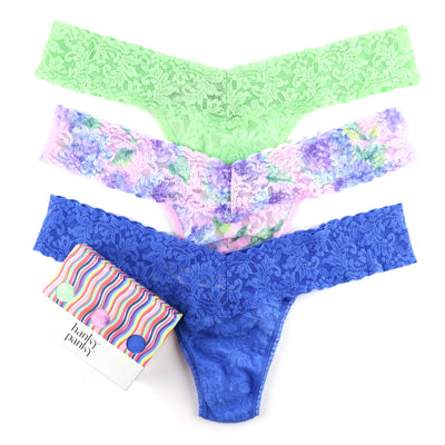 Hanky Panky - 3 Pack Signature Lace Low Rise Thong - Starfruit/Harmony/Sea Blue - View 1