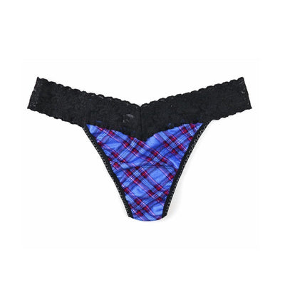 Printed Jersey Original Rise Thong in Twilight Tartan - Hanky Panky - View1