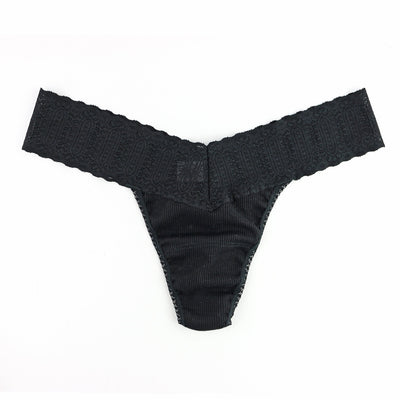 Eco-Rx Low Rise Thong in Black - Hanky Panky - View 1