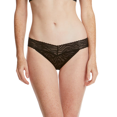 Hanky Panky - Zebra Lace V-kini - Zebra Black - View 1