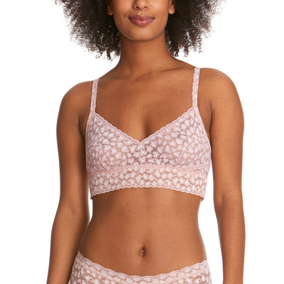 Hanky Panky - Cross-Dyed Leopard Retro Bralette - Desert Rose White - View 1