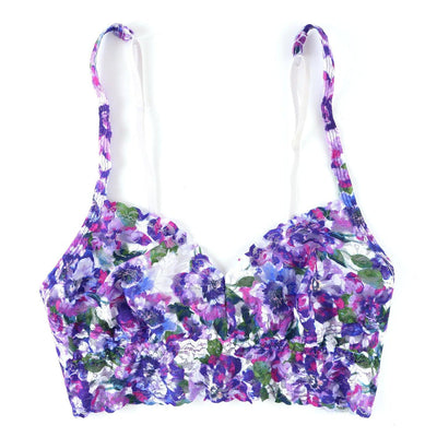 Printed Signature Lace Retro Bralette in Purple Pansy - Hanky Panky - View1