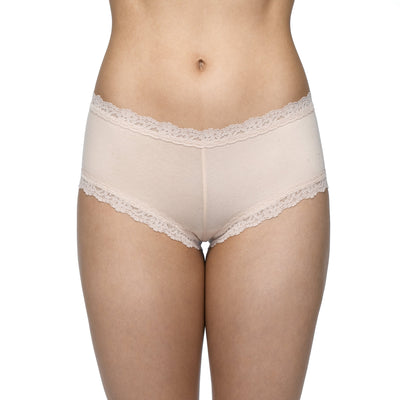 SUPIMA® Cotton Boyshort with Lace in Chai - Hanky Panky - View1