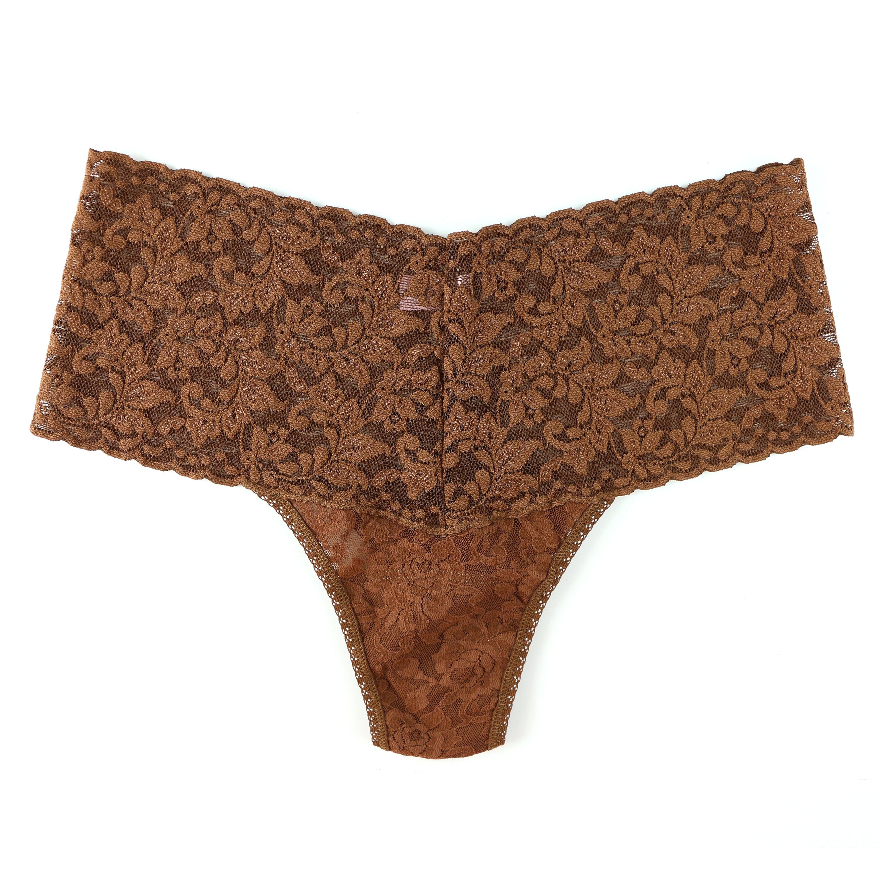 Retro rise rosebush lace thong